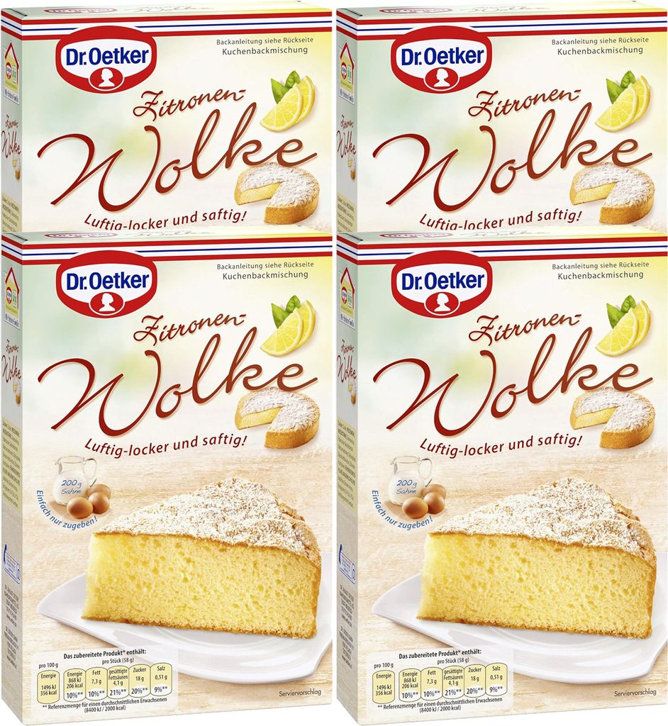 Dr. Oetker Backmischung Wolke Zitronen Kuchen luftig 430g Produktbild 
