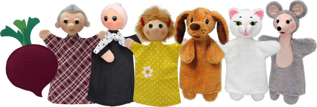 7er Set Handpuppen Die große Rübe 28 cm Mehrfarbig, 22714S