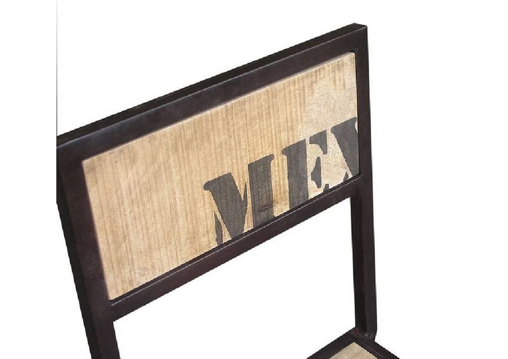 MASSIVMOEBEL24 Stuhl Mango 45x46x92 natur bedruckt FACTORY #109