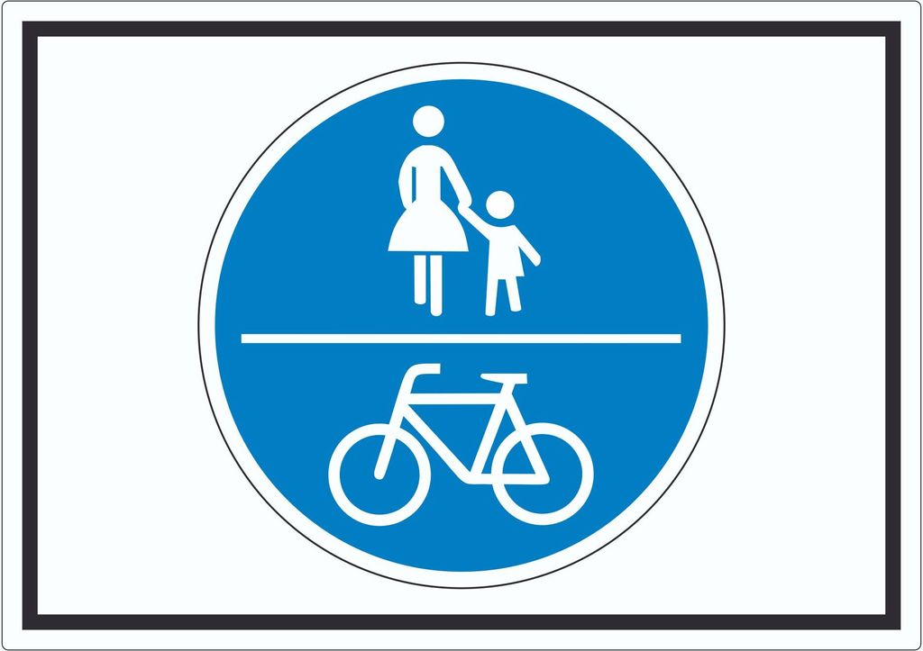 Fußgänger und Radfahrer frei Symbol Aufkleber A5 (148x210mm)
