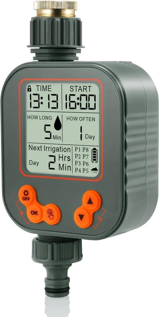Bewässerungscomputer - Wassertimer AC Pro - LCD-Display - Regenverzögerung - Automatische Bewässerung - Kindersicherung - Kunststoff - Für Garten