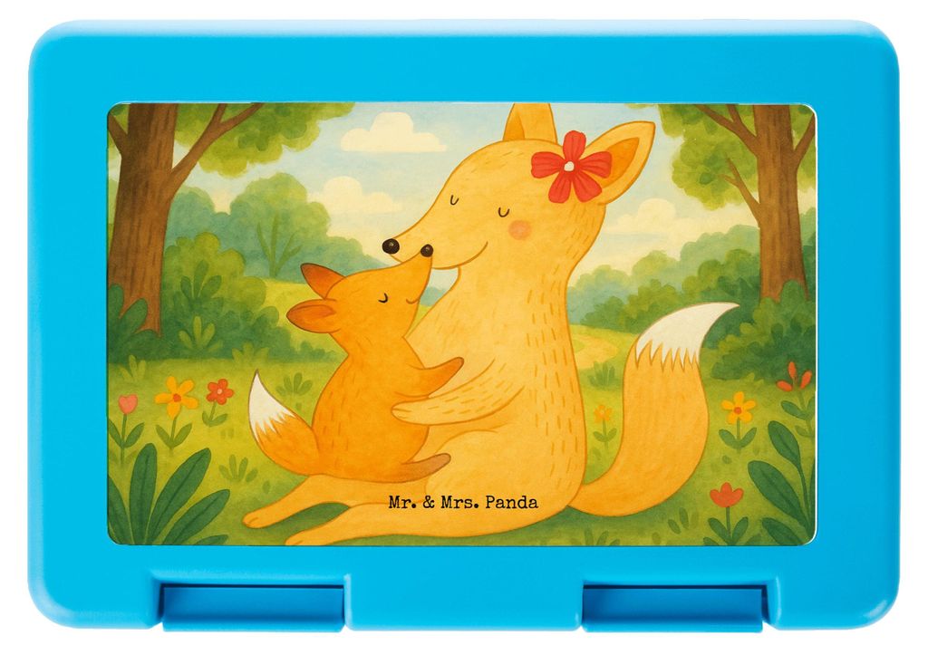 Mr. & Mrs. Panda Bento Box Fuchs Mama Design - Weiß - Geschenk, Muttertag, Brot Aufbewahrungsbox, Frischhaltedose, Snackdose, Mutter, Tochter, Lun...