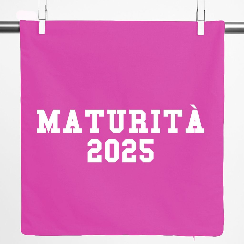 Huuraa Kissenbezug Maturità 2025 Abschluss Italien 40x40cm Fuchsia Baumwolle Dekokissenbezug Geschenkidee