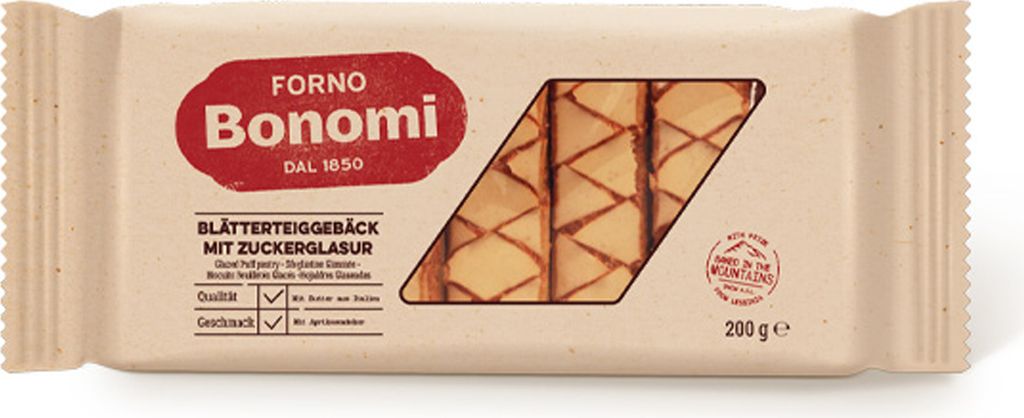 Ciasto francuskie Forno Bonomi z polewą cukrową i morelą Zdjęcie produktu 