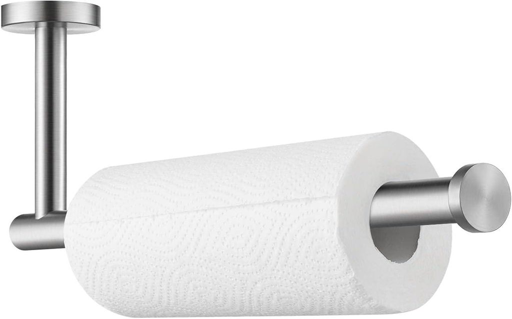 Küchenrollenhalter aus gebürstetem Messing für 28 cm lange Papierhandtuchrollen, Wandmontage, Edelstahl SUS 304, gebürstetes Grau