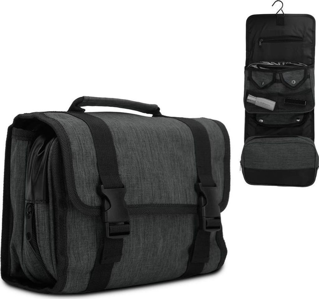 Intirilife Reisetasche in SCHWARZ – Faltbarer Kulturbeutel Produktbild 