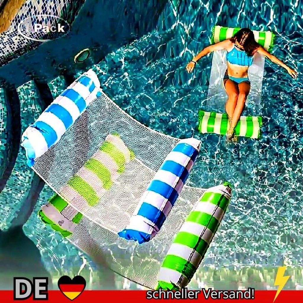 Faltbare Schwimmende Wasser Hängematte Float Liege Aufblasbare Pool Matte