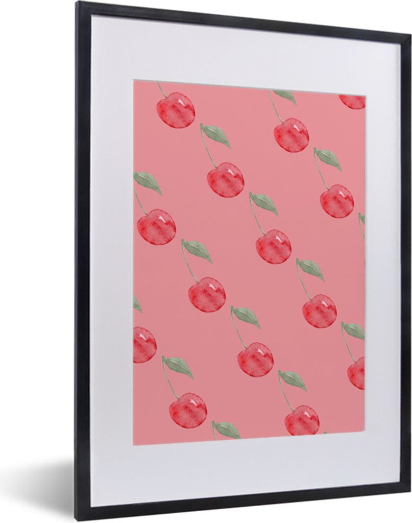 MuchoWow® Gerahmtes Poster Kirschen - Obst - Aquarell 30x40 Produktbild 