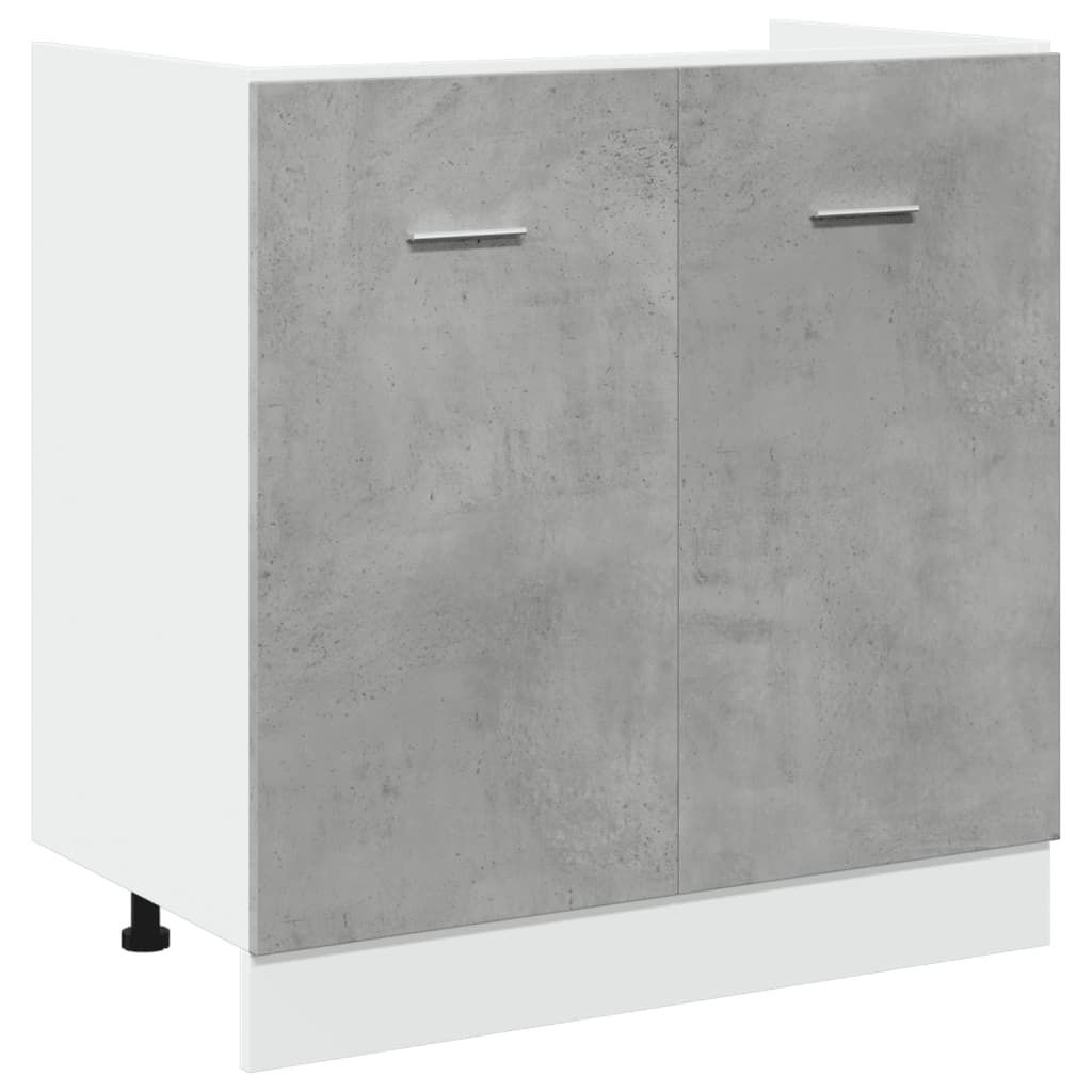 Spülenunterschrank Lyon Betongrau 80x46x81,5 cm Holzwerkstoff