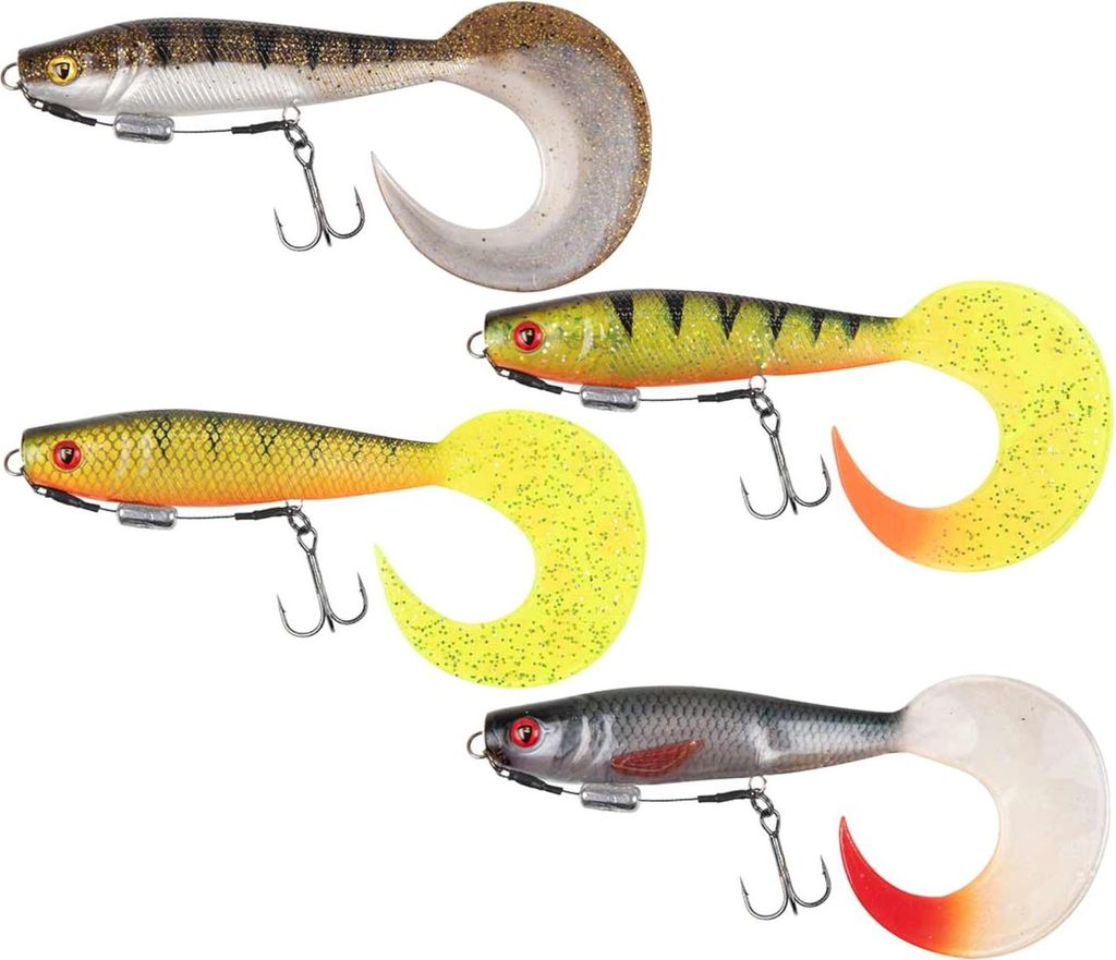 Fox Rage Pro Grub Loaded - montierter Gummifisch, Farbe:UV Perch, Gewicht / Länge / Hakengröße:35g / 16cm / Gr. 2