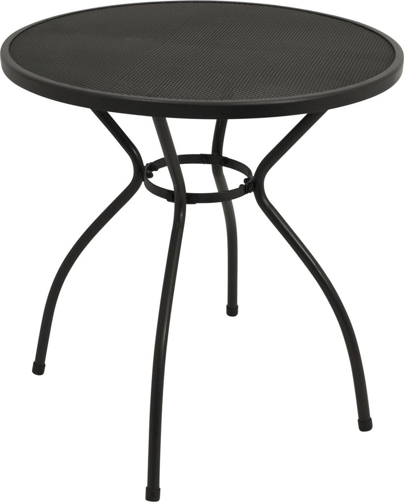 TPFGarden BISTROTISCH Glasgow - Gartentisch aus Streckmetall - 70cm rund - Metalltisch anthrazit
