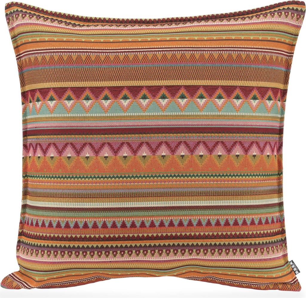 H.O.C.K. Berto Outdoor Kissen mit Biese 60x60cm col. 1 terra multi sun boho