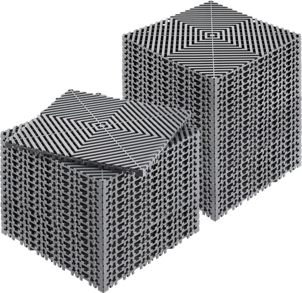 Rinnova il tuo Box: 40 Piastrelle Garage Drenanti Grigio 31x31cm