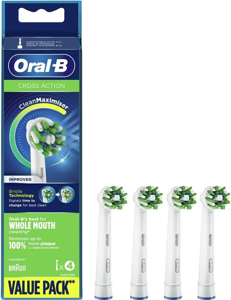 Testine Oral-B CrossAction CleanMaximiser 4 Unità - Massima Tecnologia