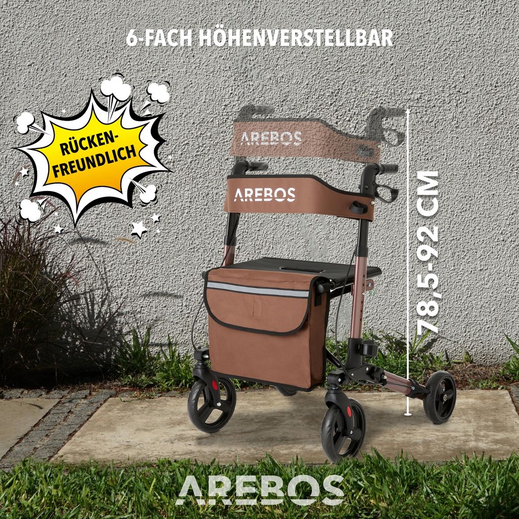 AREBOS ľahký rolátor, rolátory, 6-pozičné nastavenie výšky, Obrázok produktu 6