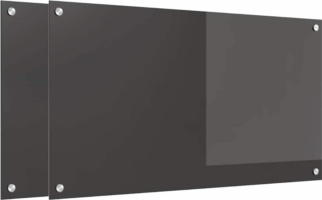 Küchenrückwand 2 pcs Dunkelgrau 90 x 50 cm Gehärtetes Glas