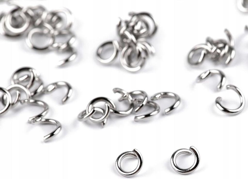 Glieder Verbindungsglieder Ringe Montageringe Offen Platin 4mm 5g