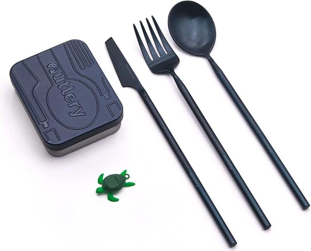 OUTLERY wiederverwendbares, tragbares Camping-Besteck aus Edelstahl