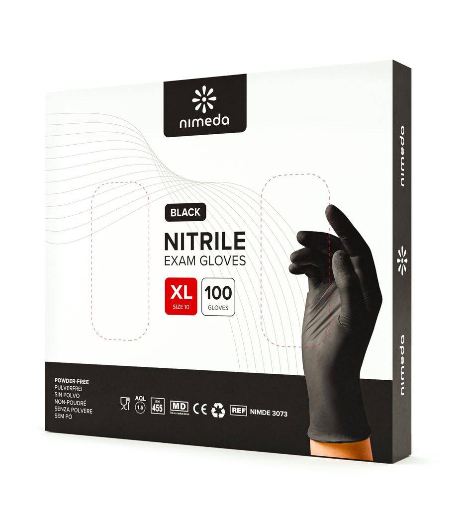 Einweghandschuhe Schwarz 100 Stück Nitrilhandschuhe Gummihandschuhe Latexfrei Puderfrei für Lebensmittelbereiche, Medizin, Kosmetik und Haushalt ...
