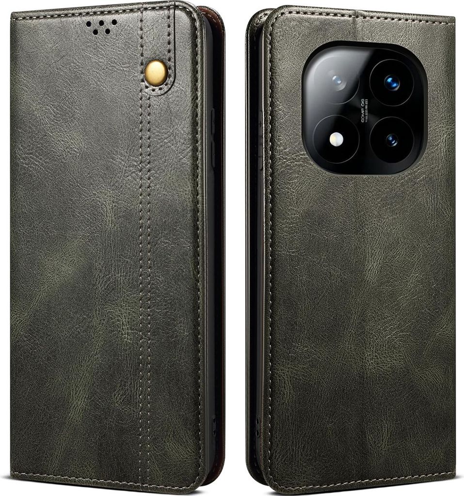 Hülle für Xiaomi Redmi Note 14 Pro+ 5G Leder Brieftasche Schutzhülle mit Standfunktion Grün