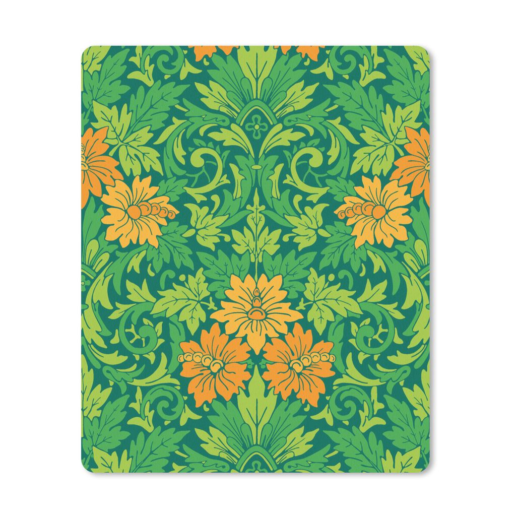 MuchoWow Mauspad Mousepad Blätter - Blumen - Boho - Muster 30x40 cm - Mousepads - Maus Mat - Pad - Mausunterlage - Mausmatten