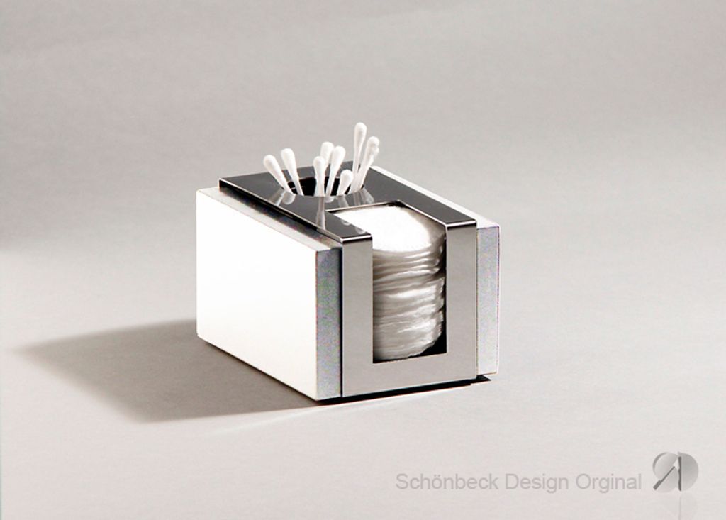 Wattepadhalter/ Ohrstäbchenhalter, Außenteile weiß