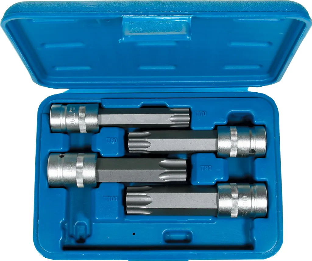 Jeu de tournevis Torx T-Profil 1/2 T70 à T100 en coffret de 4 pièces