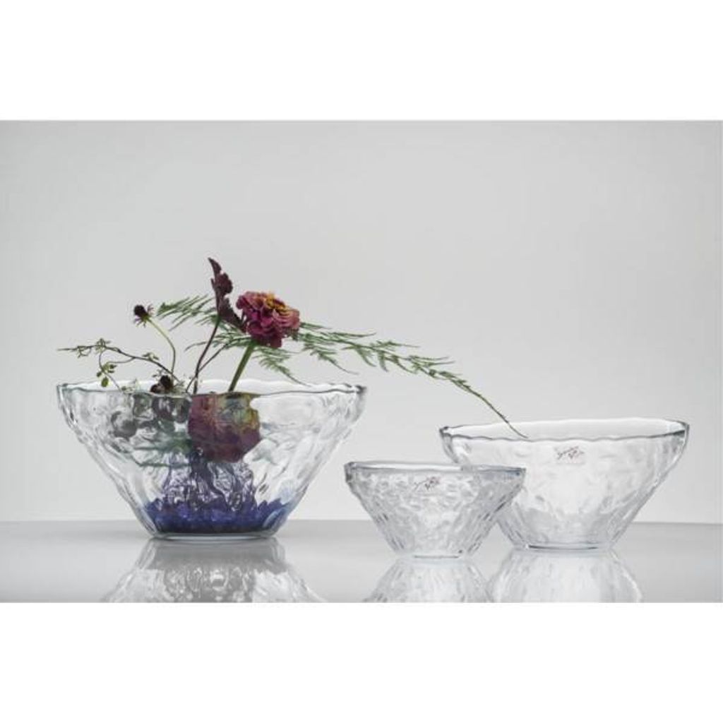 Dekoschale, Glasschale PEPPLE H. 10cm D. 21cm transparent rund Sandra Rich WA