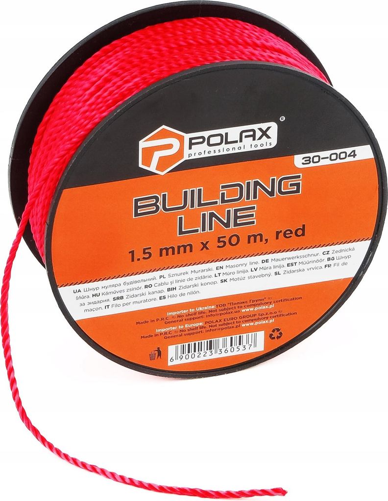 Bau-Maßband 1,5 mm x 50 m rot Polax