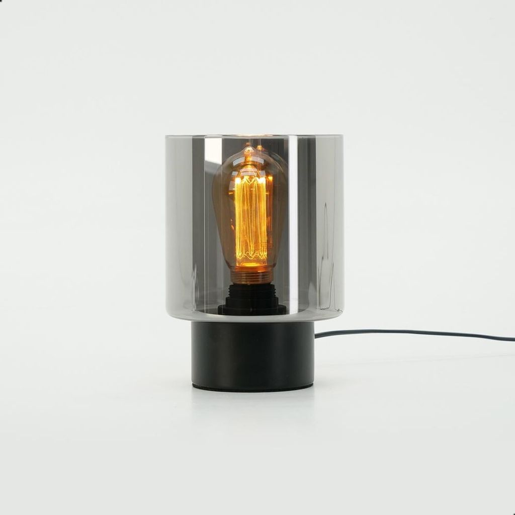 Tafellampje Gorosiba met smoke glas Productafbeelding 