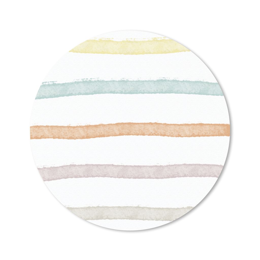 MuchoWow Mauspad Mousepad Linie - Pastell - Regenbogen - Muster 40x40 cm - Mousepads - Maus Mat - Pad - Mausunterlage - Schreibtisch Accessoires