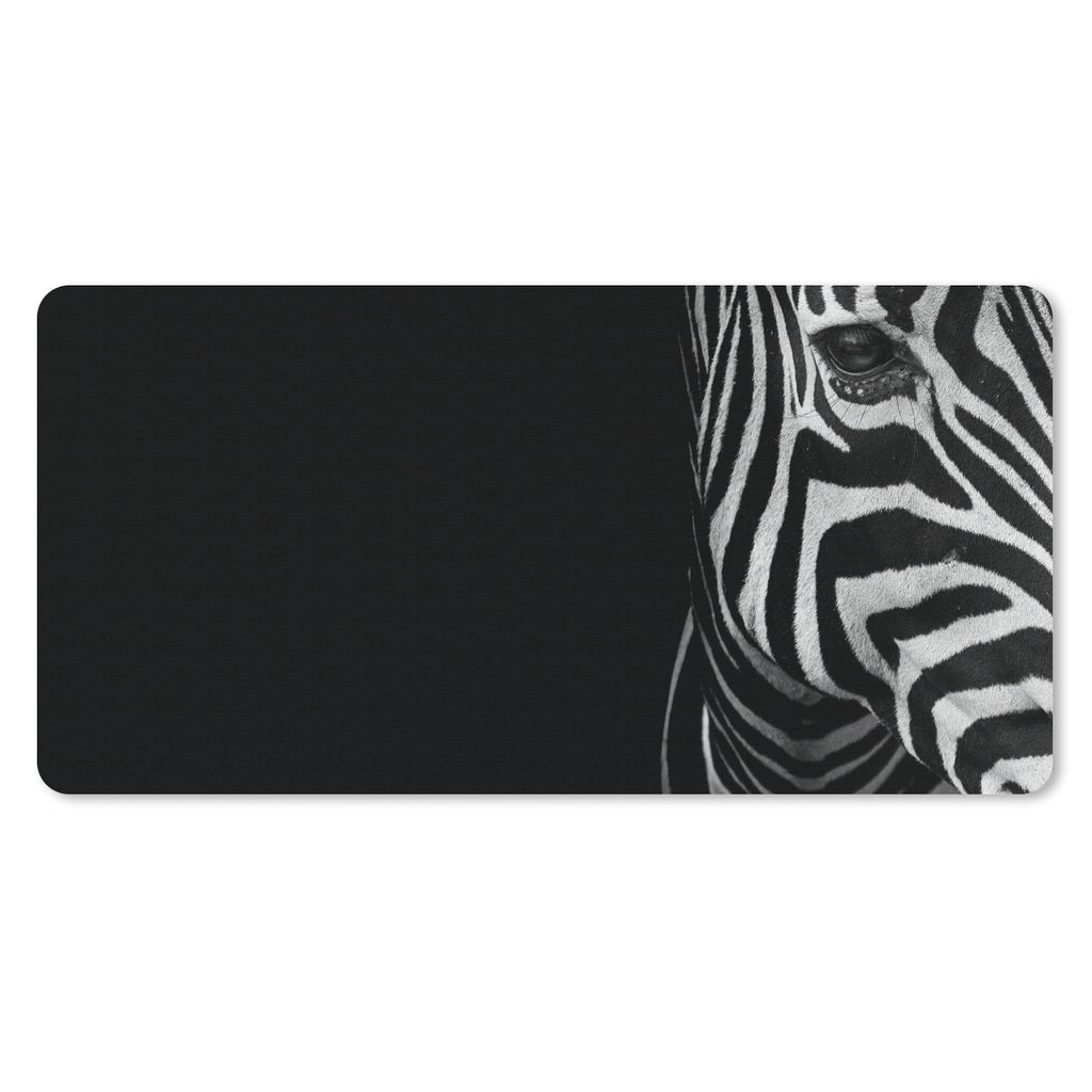 MuchoWow Mauspad Mousepad Tiere - Zebra - Schwarz - Weiß 60x30 cm - Mousepads - Maus Mat - Pad - Mausunterlage - Nachhaltig