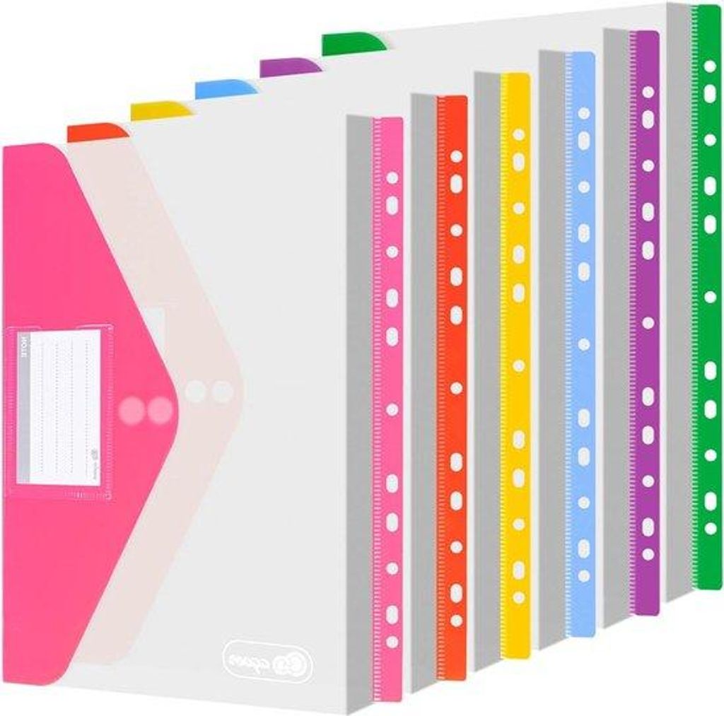A4-Dokumentenbox 24-teilig - Farbige 6 Sorten - 3D-Design - Klett-Verriegelung - 270 Blatt - Schubladen