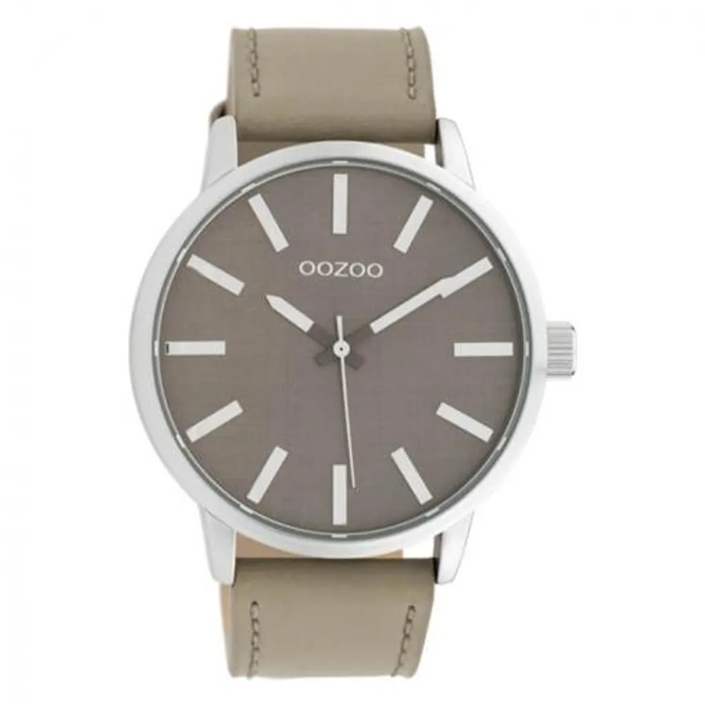 Montre homme Oozoo Timepieces boîtier 45mm et bracelet cuir taupe
