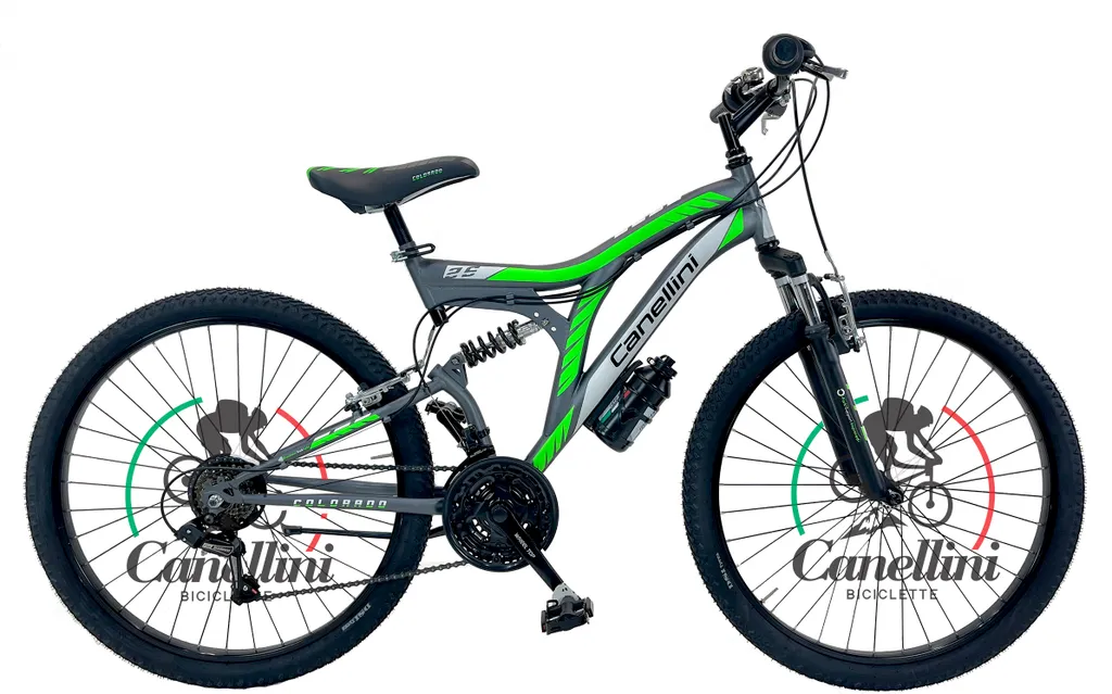 Vélo de montagne 26 pouces Canellini pour randonnée sportive et tout-terrain