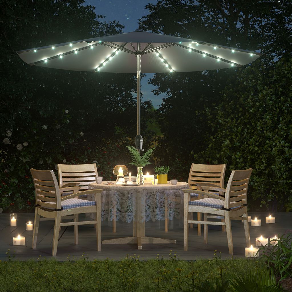 SONGMICS Sonnenschirm Ø 300 cm mit 32 LED-Lämpchen Produktbild 