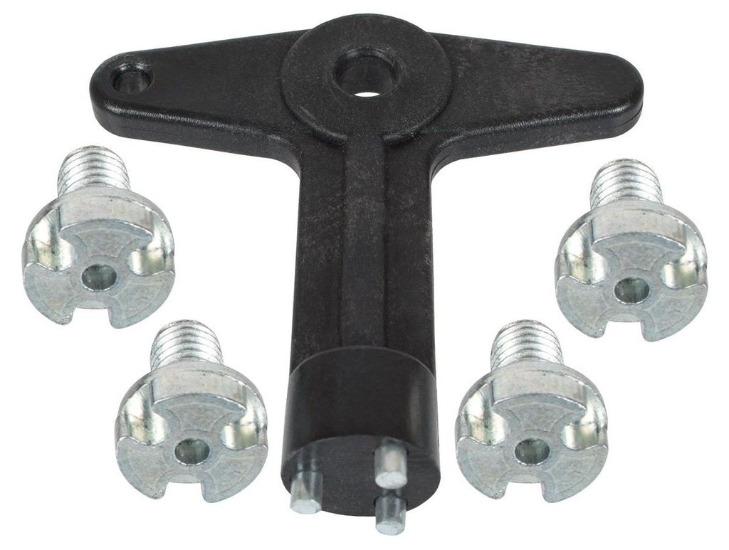 Renault Clio II III Laguna II Megane I II Modus Scenic II Schlüssel + 4 Schrauben für Radkappen, kurze Ausführung 18 mm