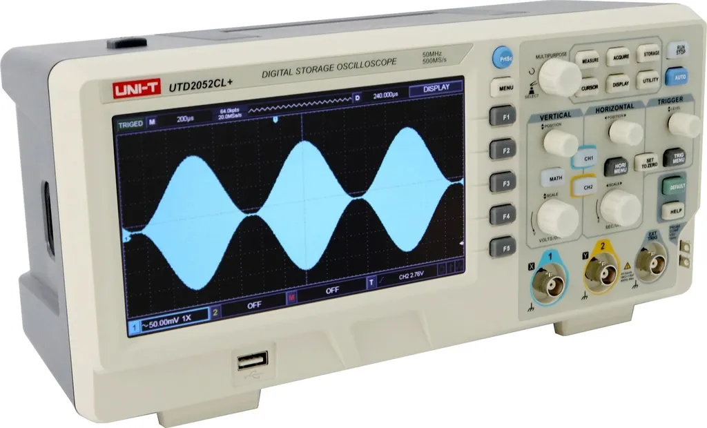 Oscilloscope Numérique de Table 2 Canaux 50 MHz UNI-T UTD2052CL+ Blanc