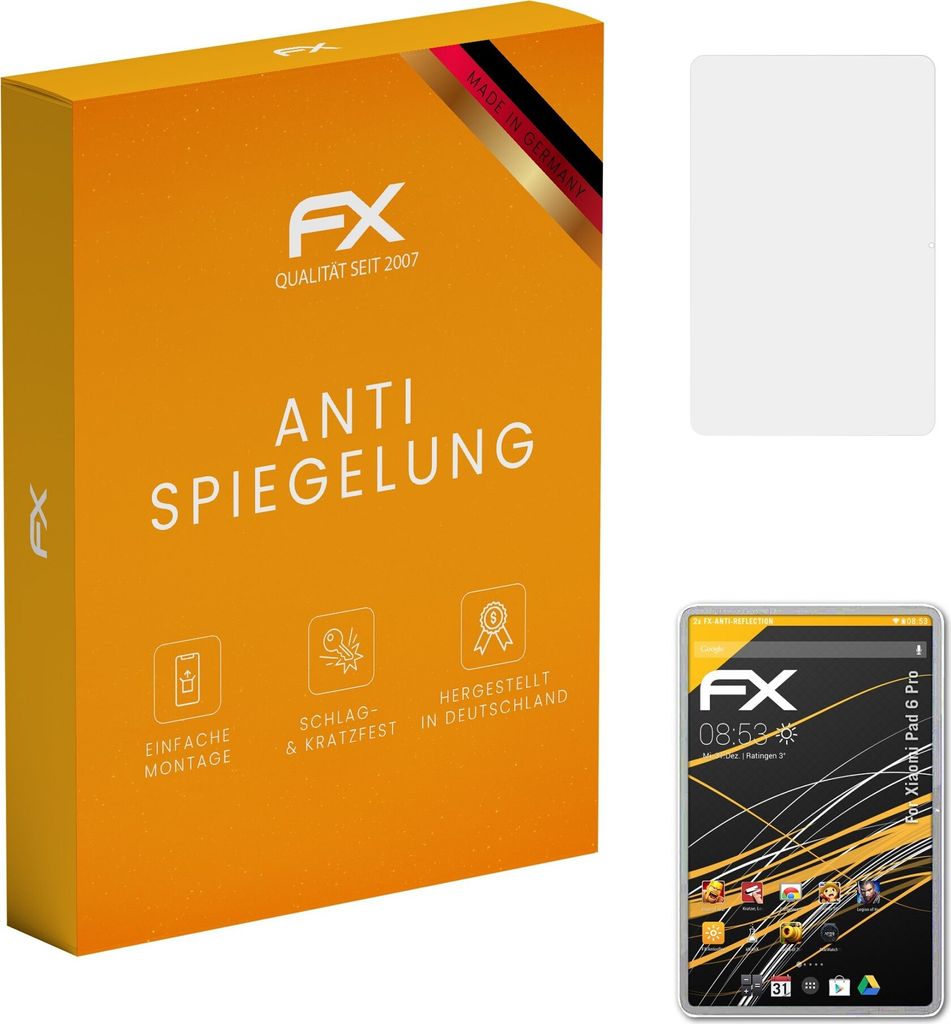 atFoliX FX-Antireflex 2x Schutzfolie kompatibel mit Xiaomi Pad 6 Pro Displayfolie