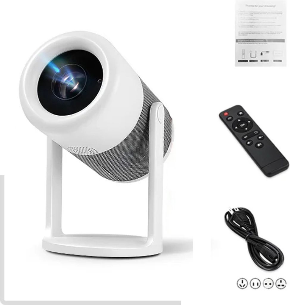 J1 Beamer 4K Tragbarer Projektor mit elektrischem Fokus und Auto Keystone Smart Home Theater Projektor 360 Grad Rotation, Android 11.0