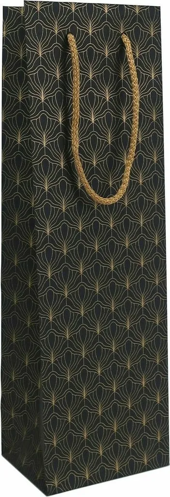 Confezione 12 Buste Vino Art Deco Oro-Nero 39cm: Protezione e Stile