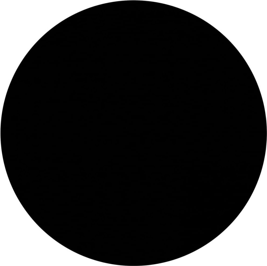 A black circle on a white background.