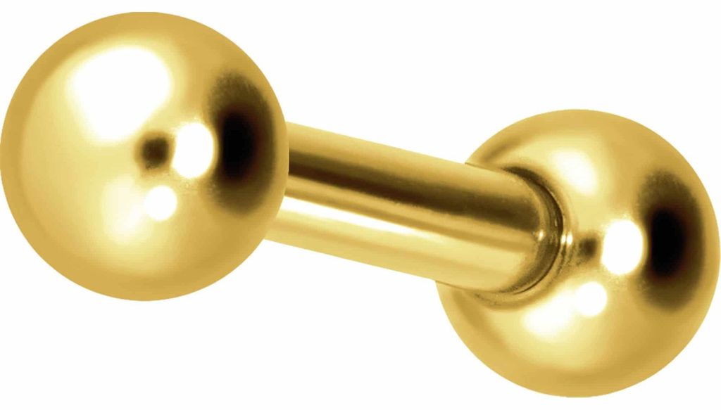 Ohrpiercing Titan Ohrpiercing mit Innengewinde KUGEL Gold Stablänge: 6mm | Kugelgröße: 3mm