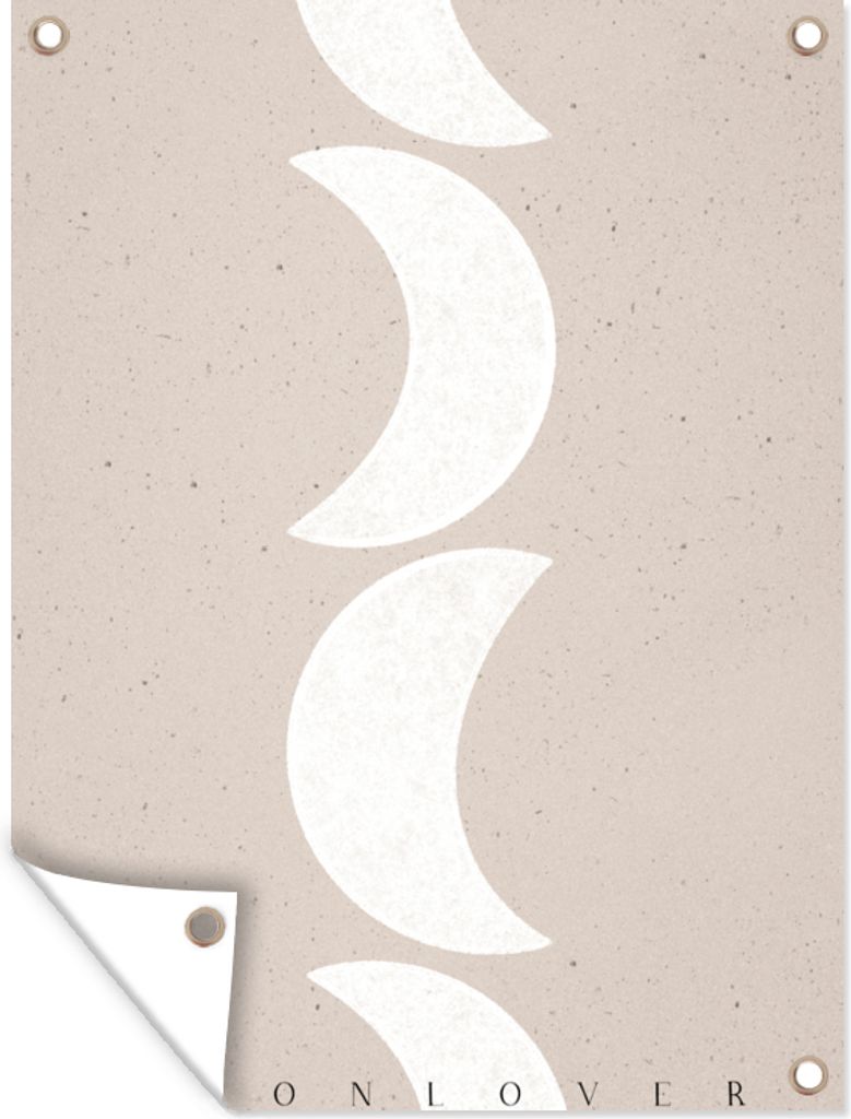 MuchoWow 30x40 cm Outdoor-Poster Gartendeko Sichtschutz Garten Poster für den Garten Mond - Pastell - Text - Zitate