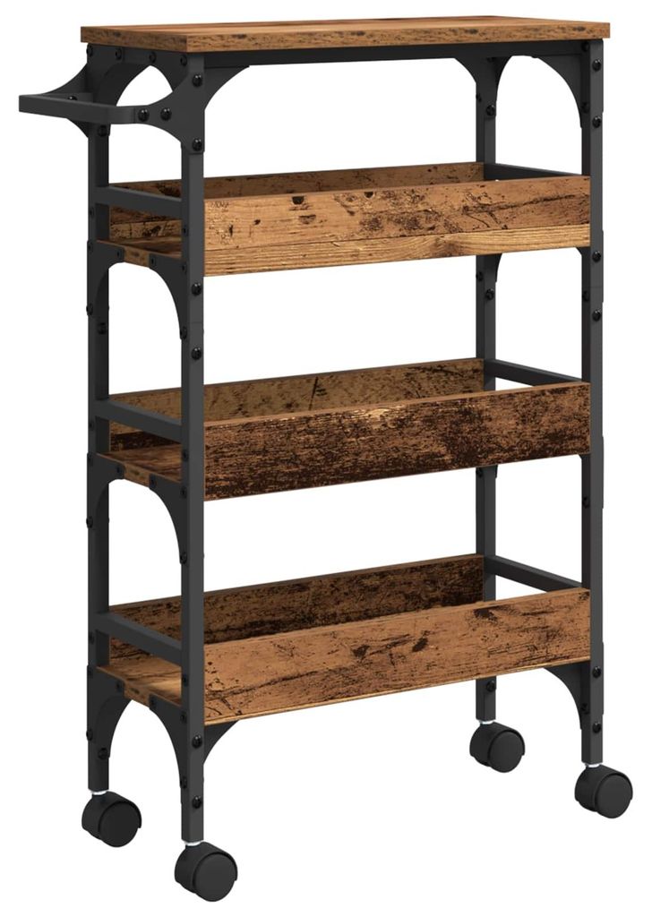 Küchentrolley Altholz 53 x 20 x 76 cm Holzwerkstoff
