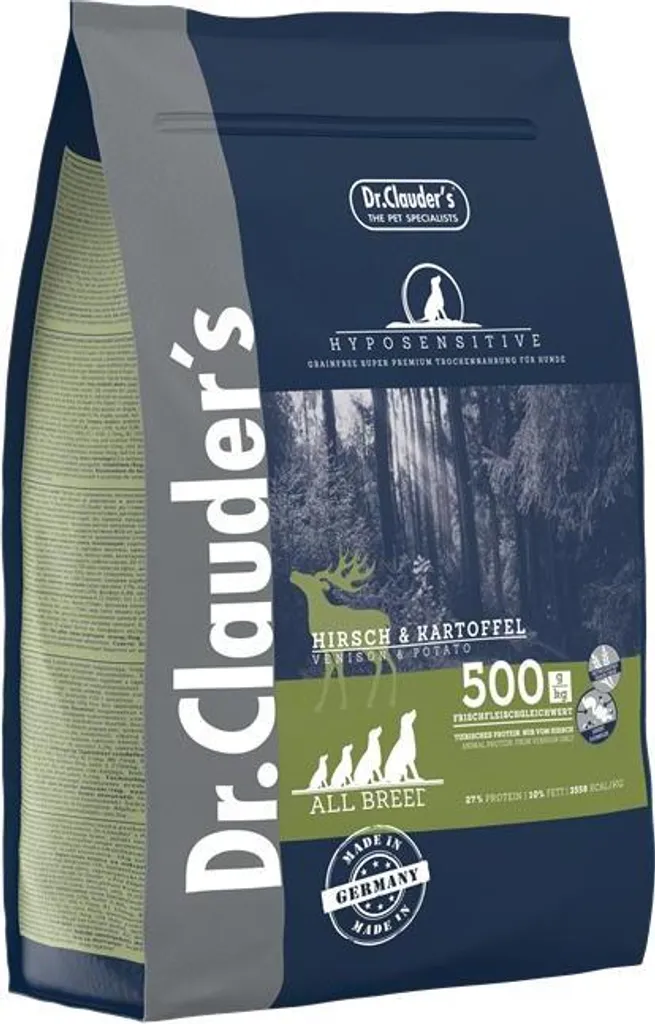 Alimentation Chien Sensible Cerf et Pommes de Terre Dr Clauder's 3.5kg