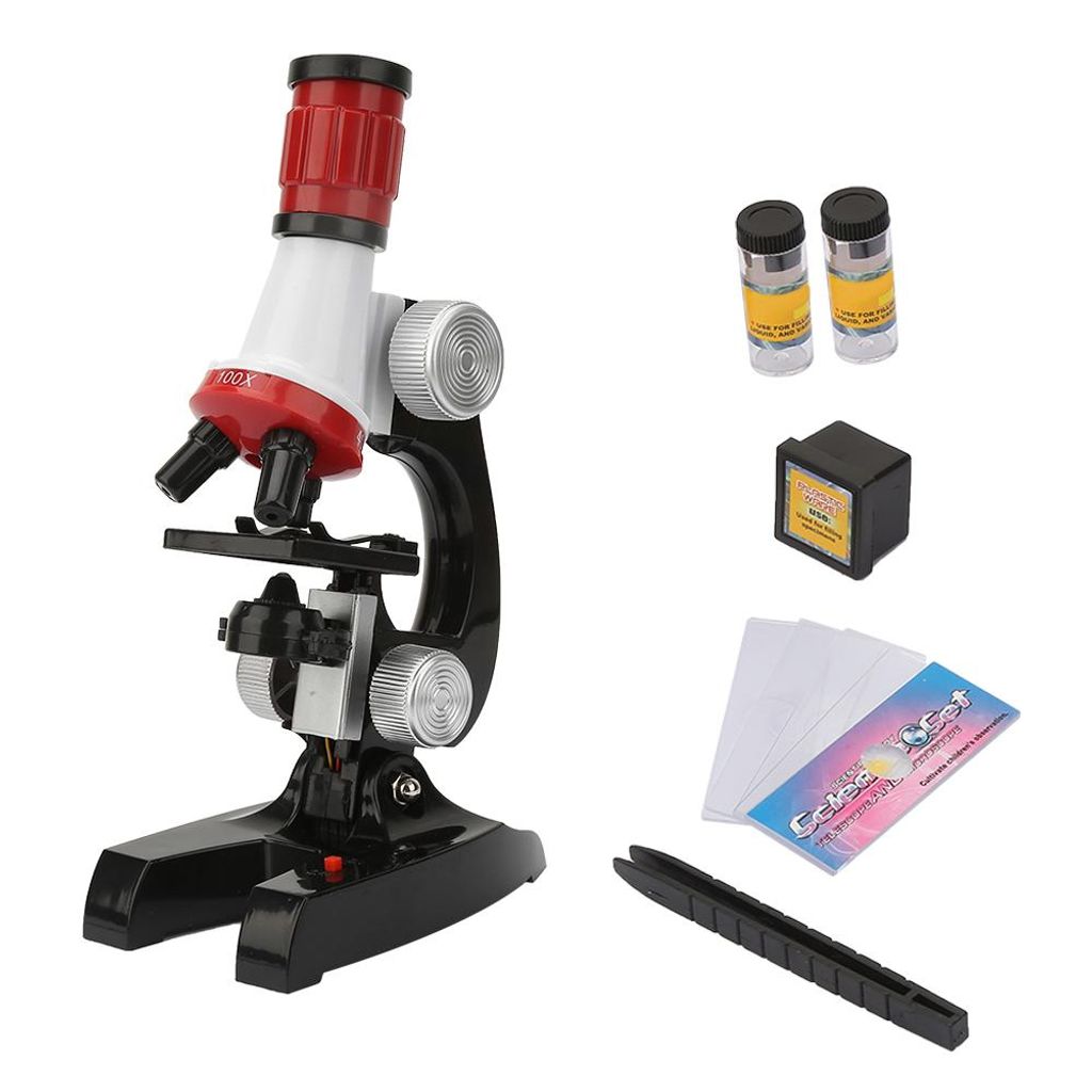 Kinder-Mikroskop Set, biologisch, 100-1200x Vergrößerung, für Wissenschaft & Bildung, ab 7 Jahren