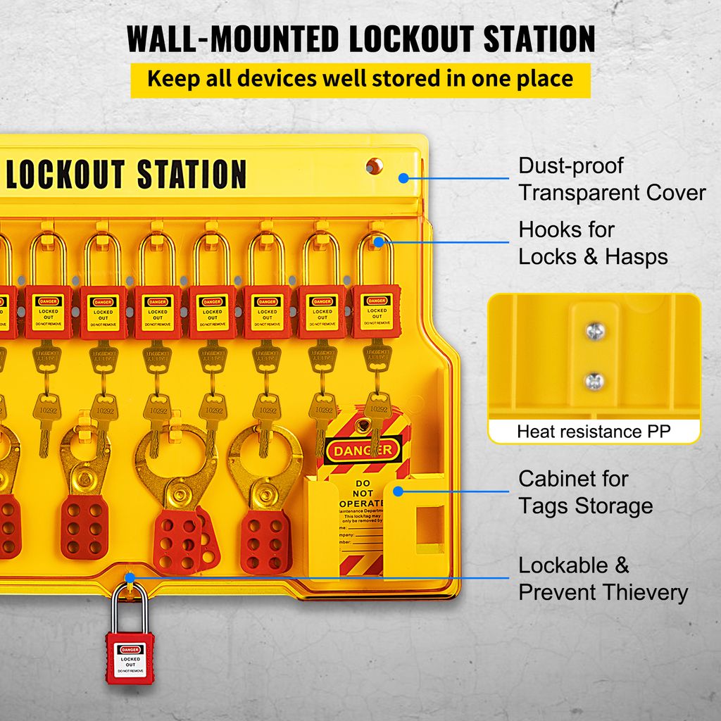 Lockout Tagout Schlösser Set – Lockout Schlösser Mit Unterschiedlichen Schlüsseln, 2 Schlüssel Pro Schloss, Sicherheitsvorhängeschlösser Für