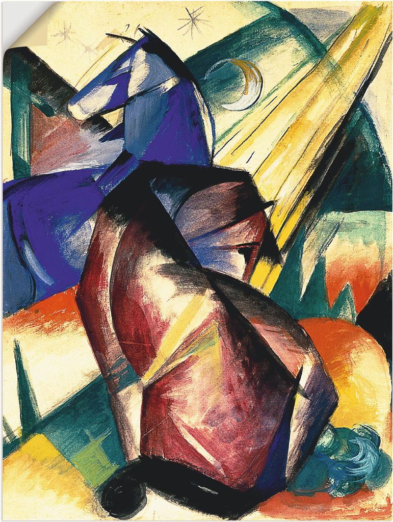 ARTland Wandbild, selbstklebend Zwei Pferde rot und blau. 1912 Größe: 30x40 cm