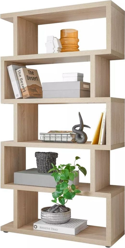 Regal >Benny< in Sonoma/Eiche, Wabenplatten - 100x189x38cm (BxHxT)